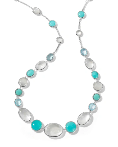 Ippolita Rock Candy Luce 10-stone Long Sterling Silver Necklace In Blue Pattern