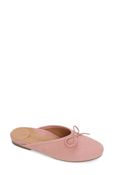 Gentle Souls By Kenneth Cole Eugene Bow Mule In Pink Clay Nubuck