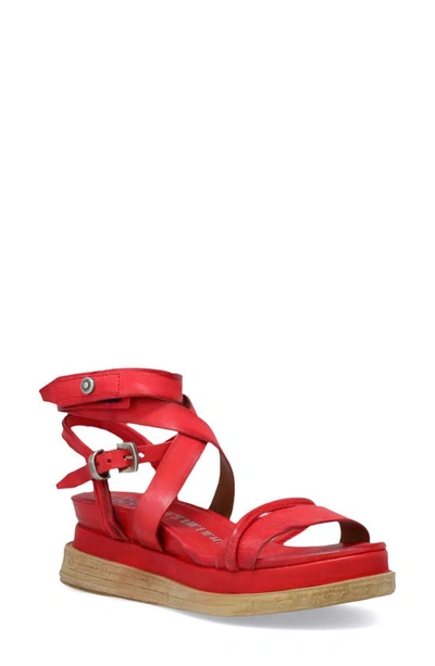 As98 Labo Platform Sandal In Red Leather