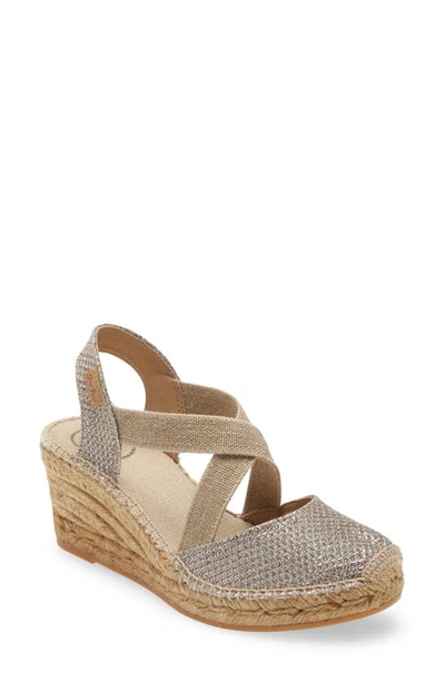 Toni Pons Saba Espadrille Wedge Sandal In Platinum Fabric