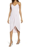 Lulus Reinette V-neck Midi Dress In Dusty Pink