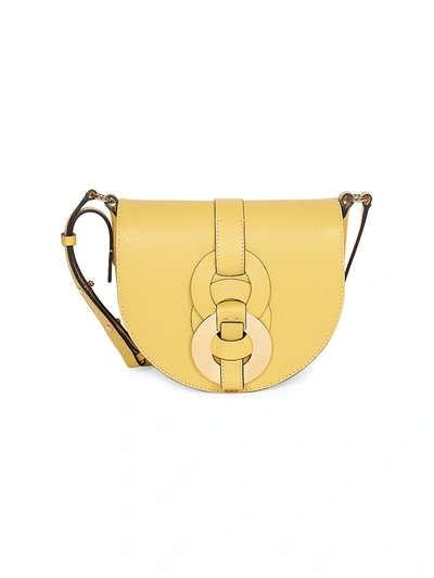 Chloé Darryl Leather Saddle Crossbody Bag In Sultan Yellow