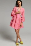 Devotion Twins Embroidered Ella Tunic Dress In Pink