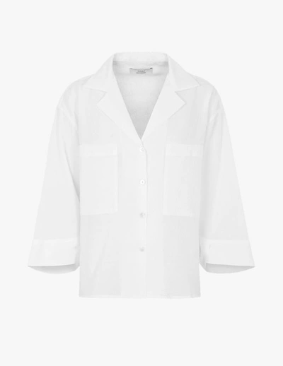 A-line Boxy Shirt With Chest Pockets In White