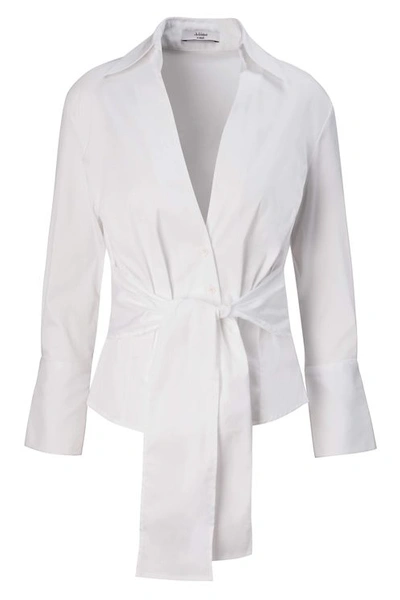 A-line Monica Belted Blouse In White