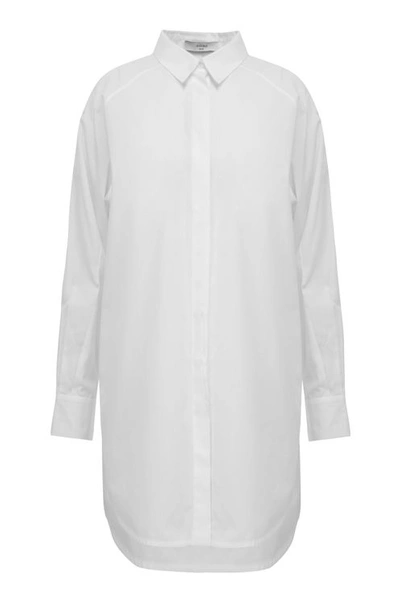 A-line Raglan Sleeves Essential Long Shirt In White