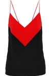Lanvin Two-tone Silk Crepe De Chine Camisole In Black
