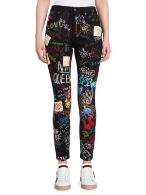 black graffiti jeans