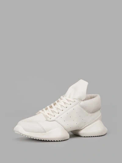 Rick Owens White Runner Sneakers - Collaboration With Adidas - White - White  Laces - White Rubber Sole - 100% L | ModeSens