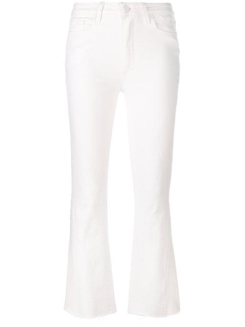 Paige Bootcut Cropped Jeans - White | ModeSens