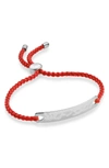 Monica Vinader Engravable Havana Friendship Bracelet In Silver/ Coral