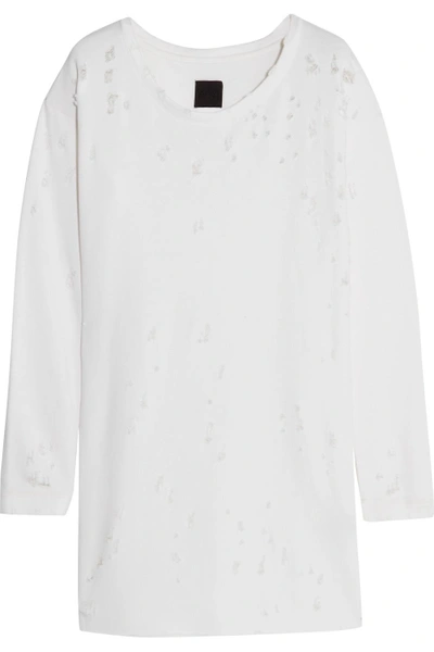 Rta Veronique Distressed Cotton-blend Jersey Mini Dress