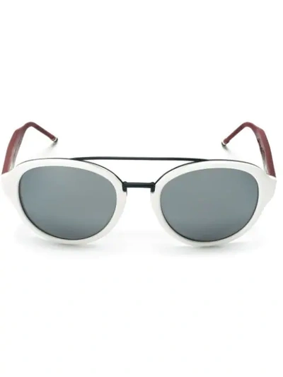 Thom Browne Round Frame Sunglasses In White