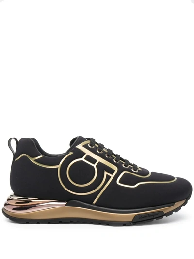 Ferragamo Brookly Low-top Sneakers In Black