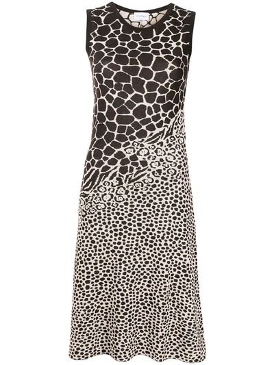 Ferragamo Sleeveless Knitted Dress In Multicolor