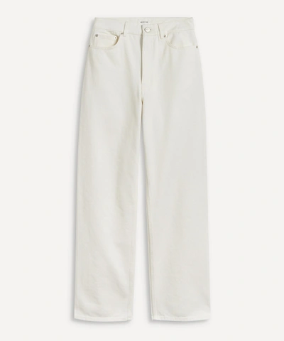 Wood Wood Ilo Straight-leg High-waist Jeans In Off-white