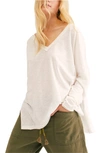 Free People We The Free On My Mind V-neck Shirt In White