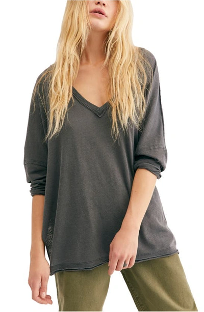 Free People We The Free On My Mind V-neck Shirt In Black