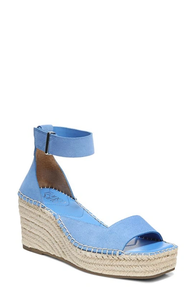 Franco Sarto Camera Espadrille Wedge Sandal In Cornflower Blue Leather