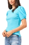 1.state Puff Sleeve Rib Knit T-shirt In Turquoise