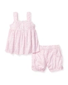 Petite Plume Kids' Baby's, Little Girl's & Girl's 2-piece Sweethearts Charlotte Top & Shorts Set In Pink