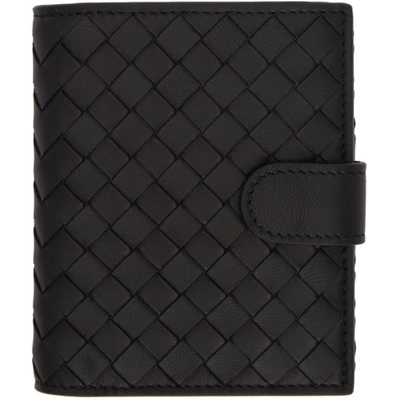 Bottega Veneta Intrecciato Card Holder And Zip-around Wallet In Black