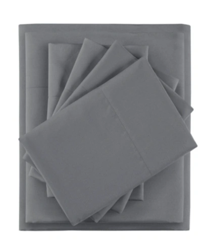 Intelligent Design Side Storage Pockets Microfiber4-pc. Sheet Set, Twin Xl In Charcoal