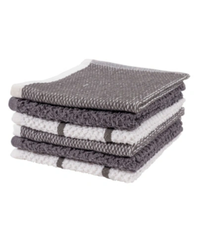 Kaf Home Ayesha Curry Terry Dishcloth, Set Of 6 In Gray