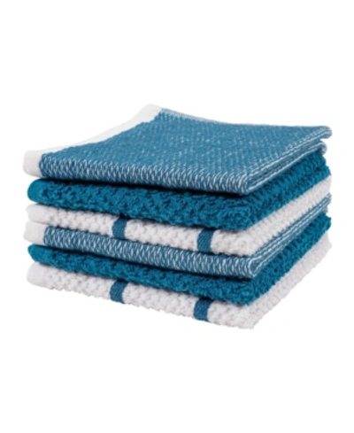 Kaf Home Ayesha Curry Terry Dishcloth, Set Of 6 In Open Green