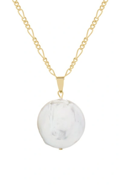 Brook & York Olive Mother-of-pearl Pendant Necklace In Gold