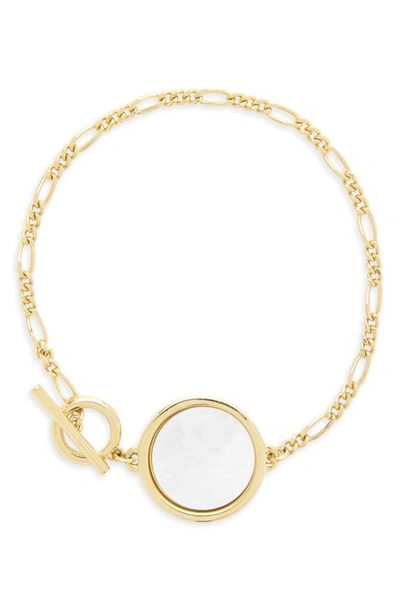 Brook & York Layla Mother Of Pearl Pendant Bracelet In Gold