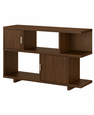 Kathy Ireland Home By Bush Furniture Madison Avenue Low Geometric Bookcase In Medium Brown