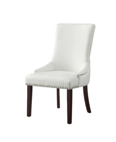 Inspired Home Oscar Upholstered Tufted Dining Chair With Nailhead Trim Set Of 2 In Tan/beige