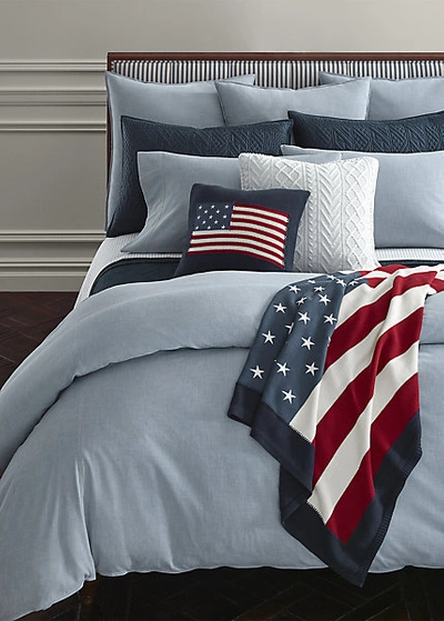 Polo Ralph Lauren Workshirt Chambray Duvet Cover In Blue