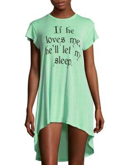 Wildfox Graphic Designed Pullover Dress In Mint