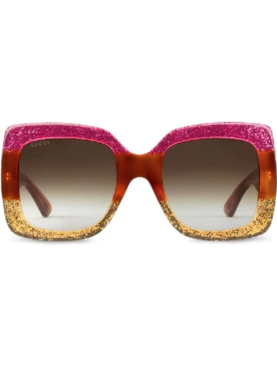 Gucci Square-frame Acetate Sunglasses In Brown