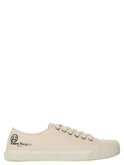 Maison Margiela Shoes Tabi Canvas Trainers In White