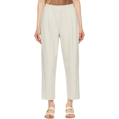 Max Mara Off-white Cropped Milena Trousers In 001 Linen