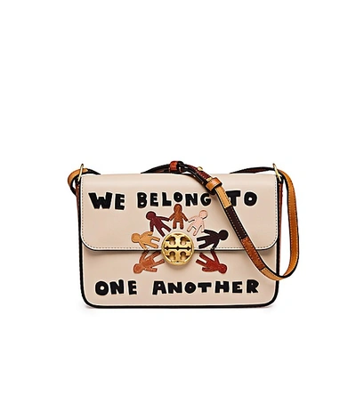 Tory Burch Harmony Leather Shoulder Bag In New Ivory/gold | ModeSens
