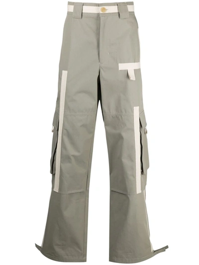 Jacquemus Grain Workwear Cargo-pocket Trousers In Green