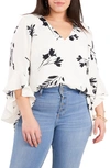 Vince Camuto Floral Tunic Top In New Ivory