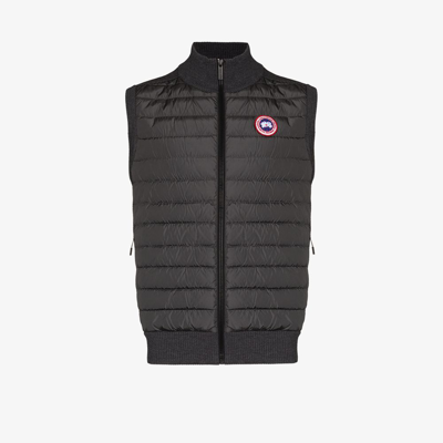 Canada Goose Hybridge Knitted-panel Padded Vest In Grey