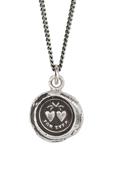 Pyrrha Twin Hearts Talisman Necklace In Silver
