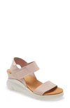 On Foot Java Platform Wedge Sandal In Nude