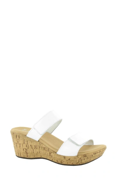 Naot Caveran Platform Slide Sandal In White Pearl Leather