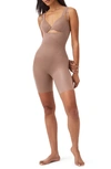 Spanxr Thinstincts® 2.0 Open Bust Mid-thigh Bodysuit In Cafe Au Lait
