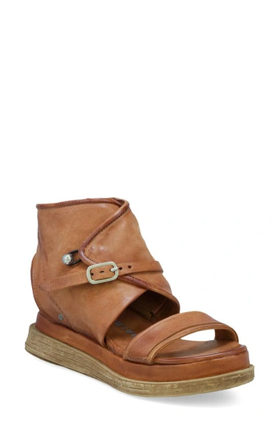 As98 Locke Ankle Strap Sandal In Whiskey Leather