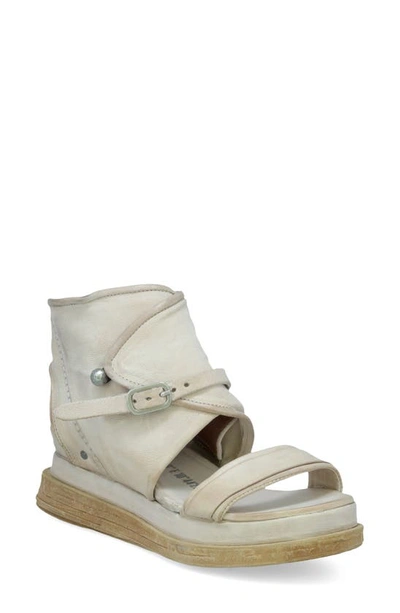 A.s.98 Locke Ankle Strap Sandal In Bone Leather