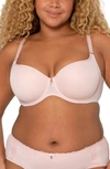 Curvy Couture Tulip Smooth Convertible Underwire Push-up Bra In Blushing Rose