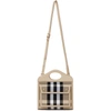 Burberry Leather-trimmed Checked Canvas Tote In Beige